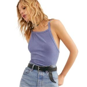 Free People Ribbed Square High Neck Tank Top